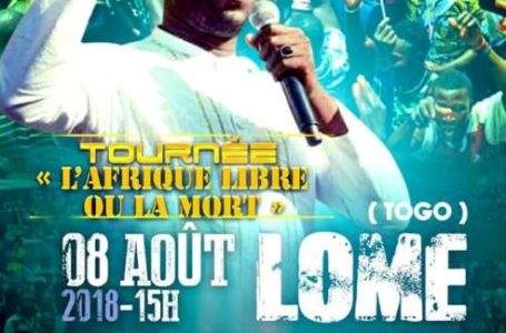 Tournée « L’AFRIQUE LIBRE OU LA MORT » : Kemi Seba en meeting à Lomé