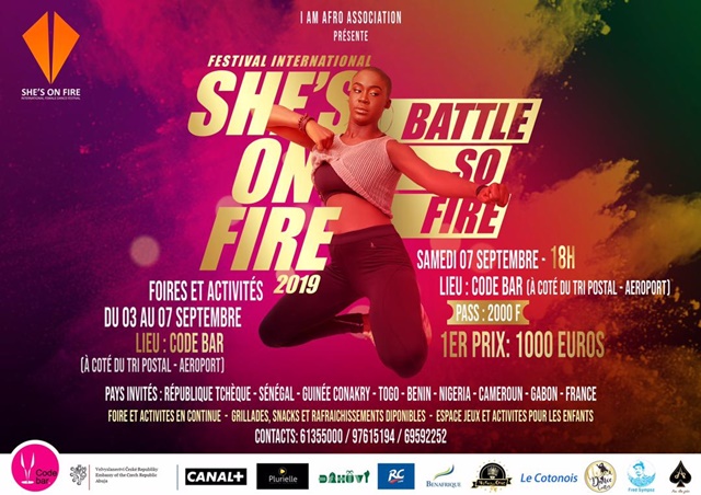 affiche du festival international "she's on fire" 2019